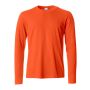 Clique Basic Bomuld t-shirt med lange ærmer til mænd - Blood orange