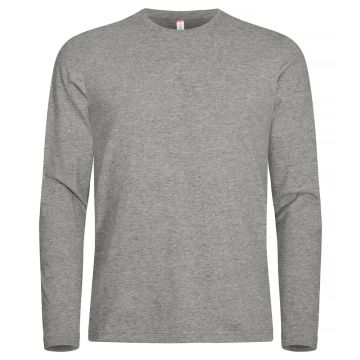 Clique Premium Fashion-T langærmet T-shirt til mænd - Gråmeleret