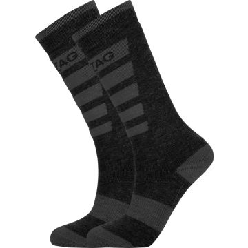 ZigZag Znow skistrømper til børn 2-Pack - Sort