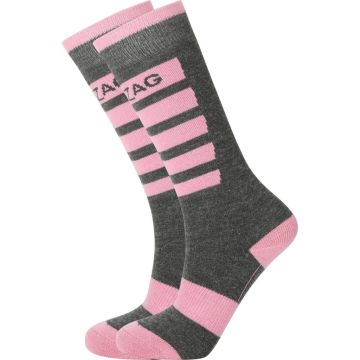 ZigZag Znow skistrømper til børn 2-Pack - Begonia Pink