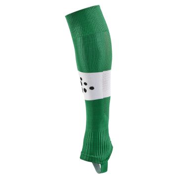 Craft  Pro Control Stripe W-O Foot Socks til børn - Team Green/White