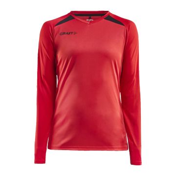 Craft Pro Control Impact Langærmet T-shirt til kvinder - Bright Red/Black