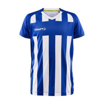 Craft Progress 2.0 Stripe Jersey til børn - Club Cobolt/White
