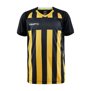 Craft Progress 2.0 Stripe Jersey til børn - Black/Sweden Yellow