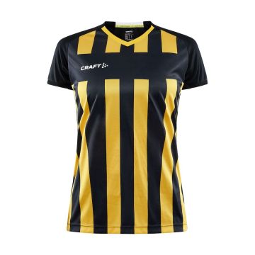 Craft Progress 2.0 Stripe Jersey til kvinder - Black/Sweden Yellow