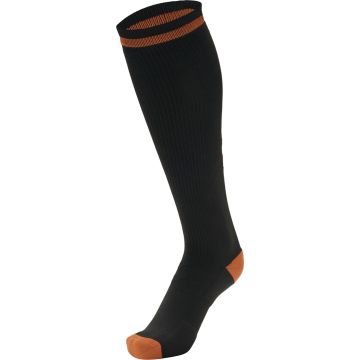 Hummel Elite Indoor sock high - BLACK/ORANGE TIGER