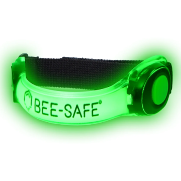 Bee-Safe Led Refleksbånd m. lys og velcro - Grøn