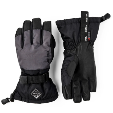 Hestra Gauntlet Czone 5 Fingers Skihandsker til børn - Black/Graphite