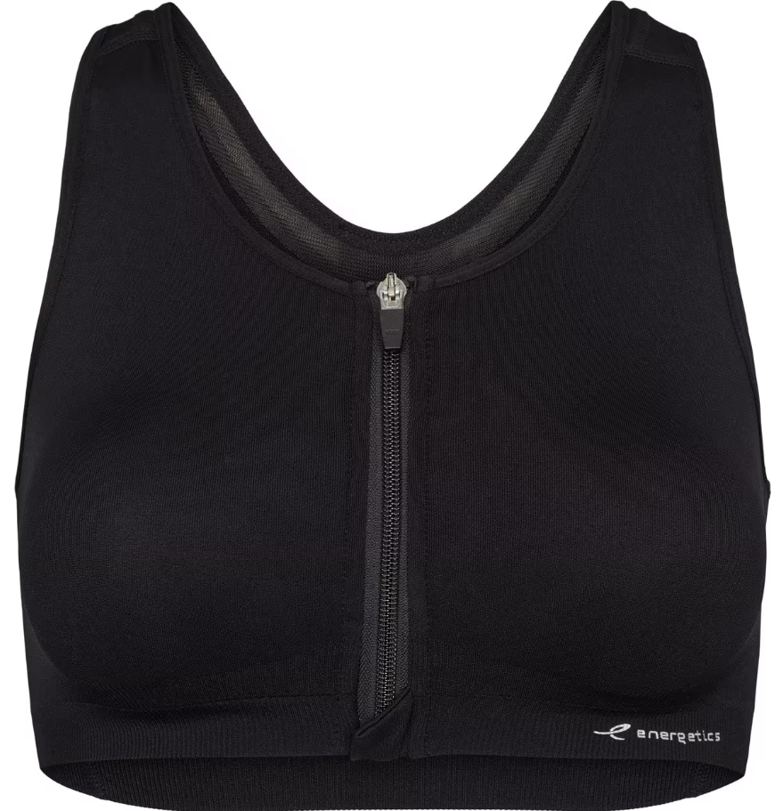 Energetics Zip Sports BH med lynlås - Large - Sort